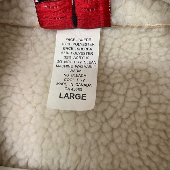 Vintage 90s Due North Canada Sherpa Vest Rustic Cabin Core Large - Picture 7 of 10